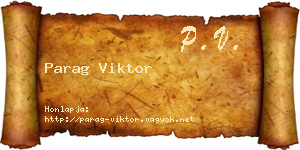 Parag Viktor névjegykártya